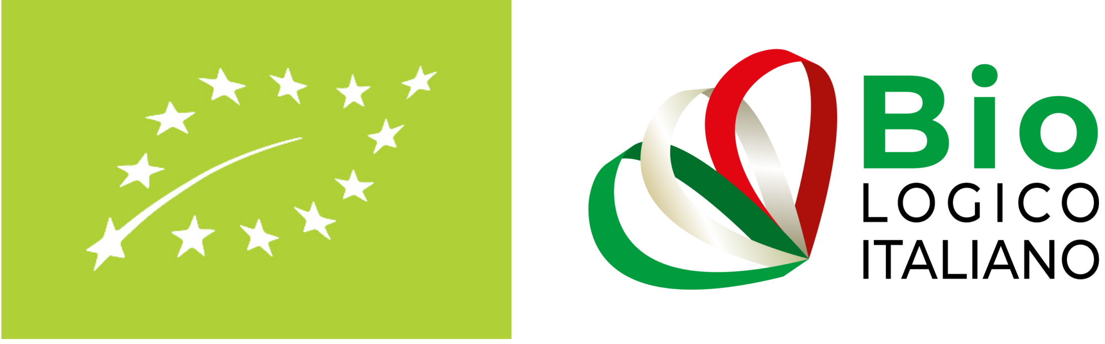 Il logo biologico dell’Unione europea assieme al Marchio Biologico Italiano